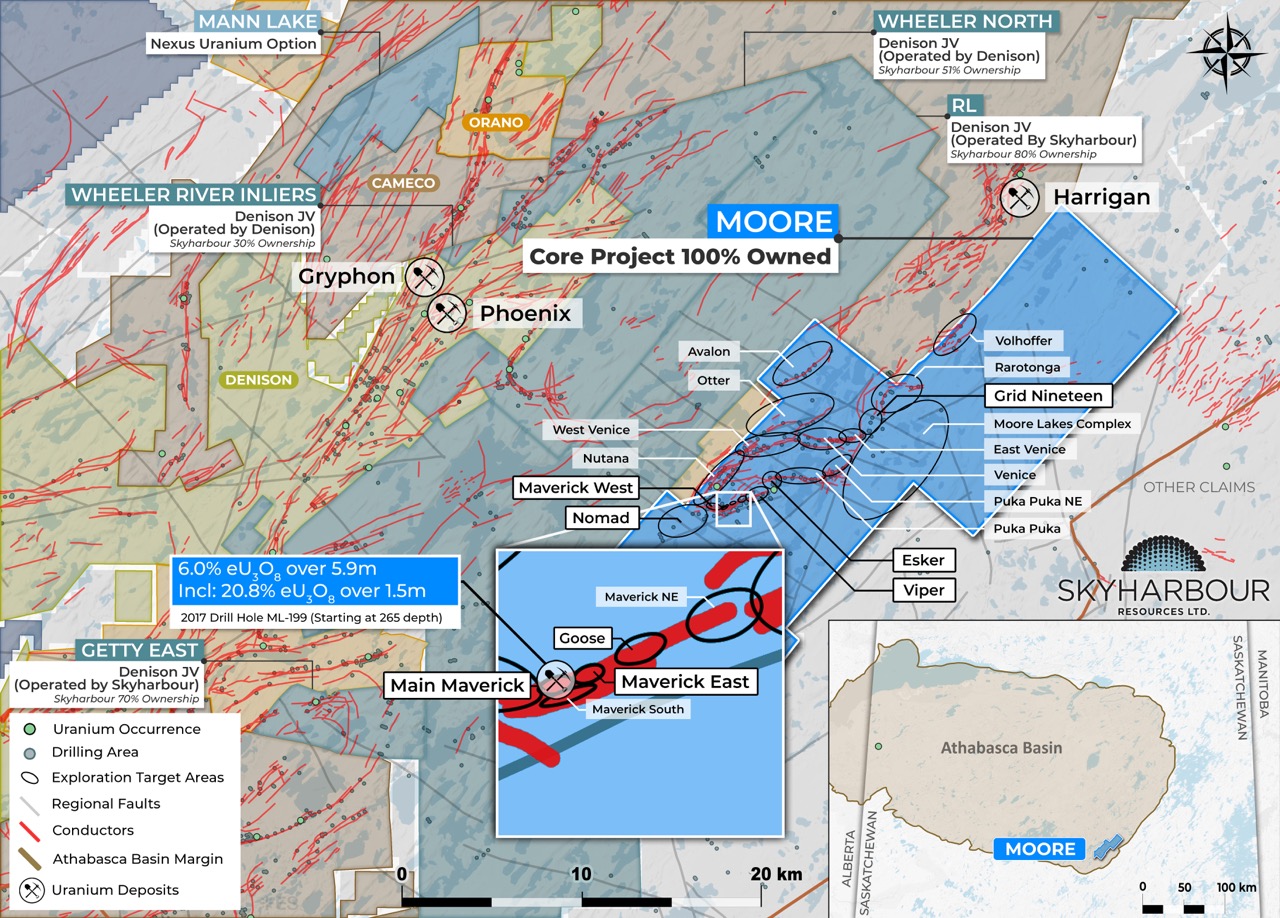 Moore Uranium Project Claims Map