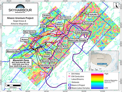 Moore Uranium Project Regional Drill Targets:
